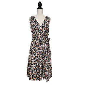 NWT‎ Modcloth Navy Floral Faux Wrap Dress Size 2X Retro Whimsy Cottagecore Twee